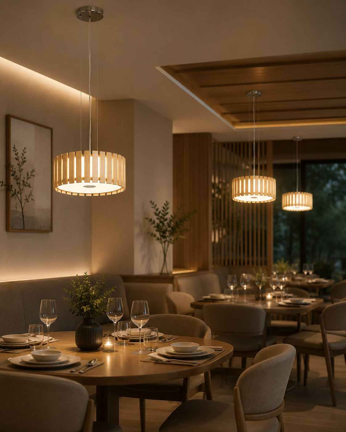 Grand Zen Retro Woven Pendant Light - Large Rattan-Style Linear Hanging Lamp for Long Dining Table & Restaurant