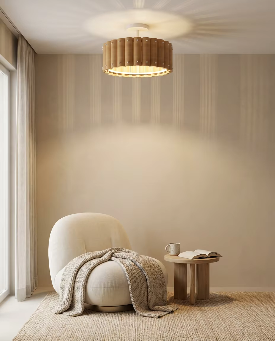 Modern Nordic Woven Drum Pendant Light - Black & Natural Wood E27 Hanging Lamp for Bedroom Bedside & Dining Room