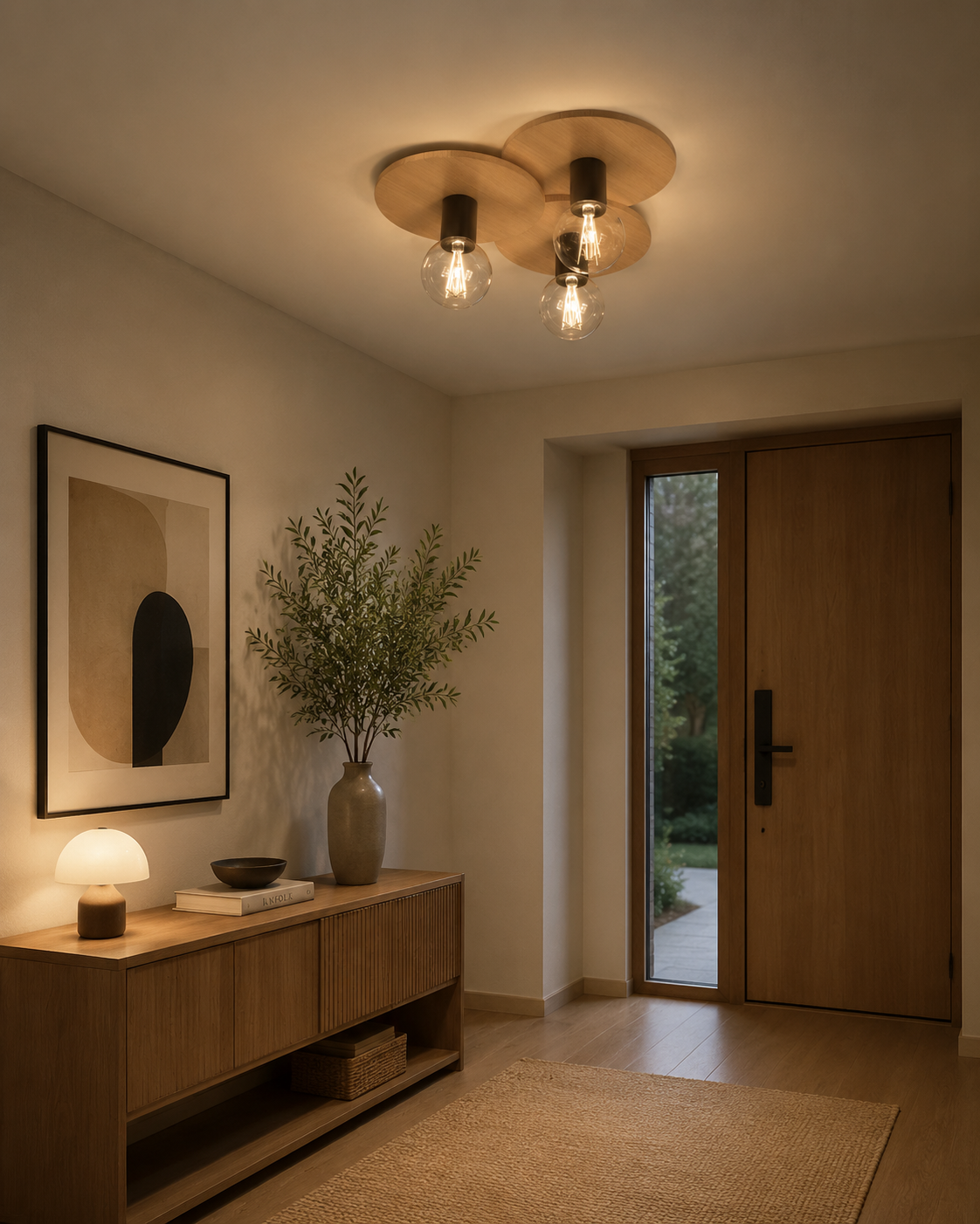 Modern Minimalist Solid Wood Wall Light for Hallway & Bedroom