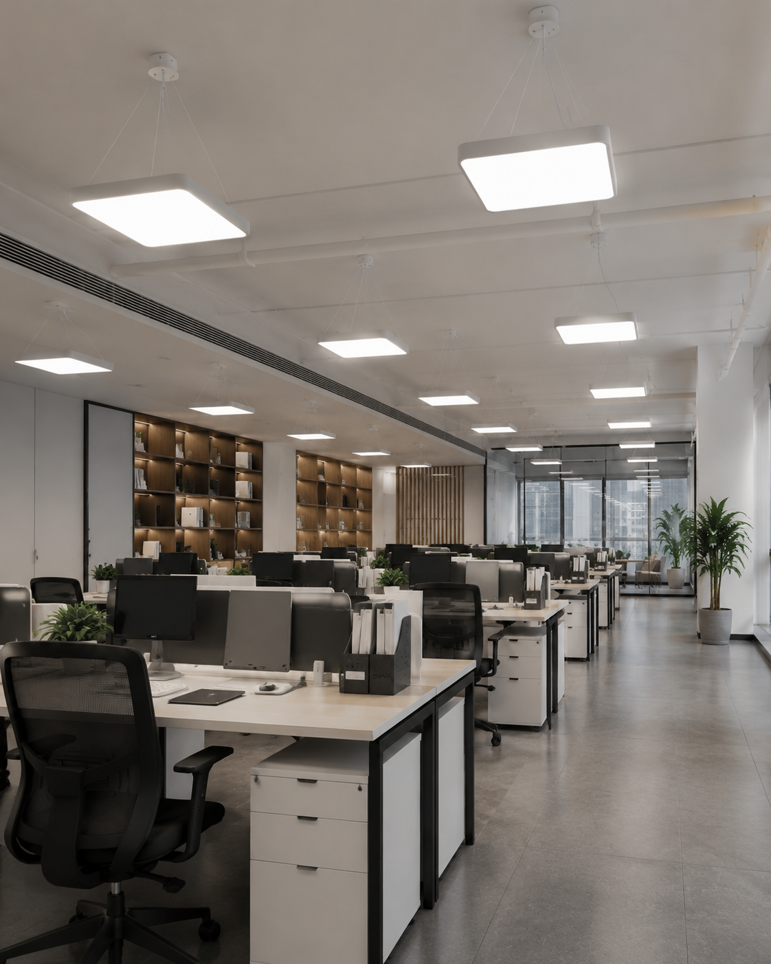 Modern Square Geometric LED Ceiling Light - 48W Flush Mount