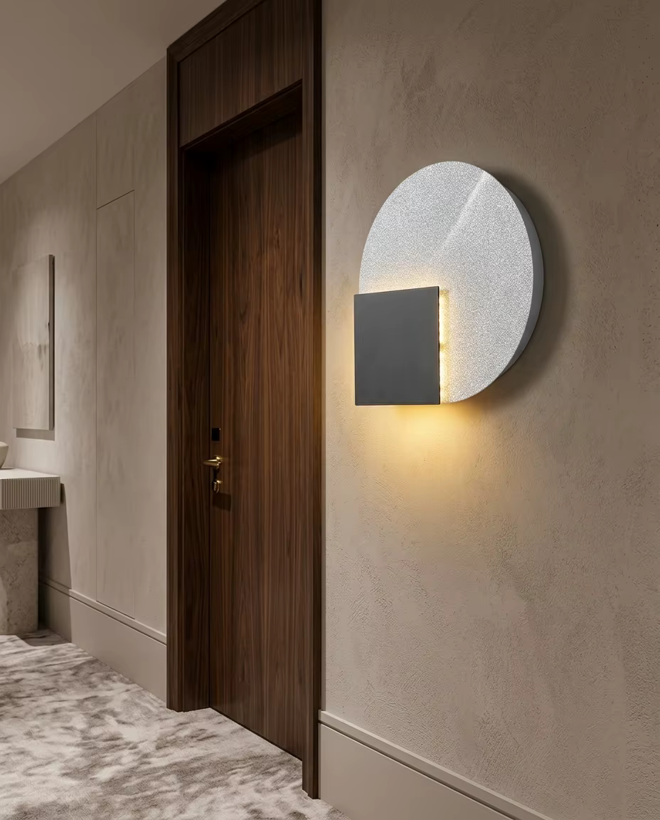 Modern Round & Square LED Wall Light – Minimalist Artistic Wall Lamp for Bedroom & Hotel Interiors – Decorative Wall Lamps (view 5)