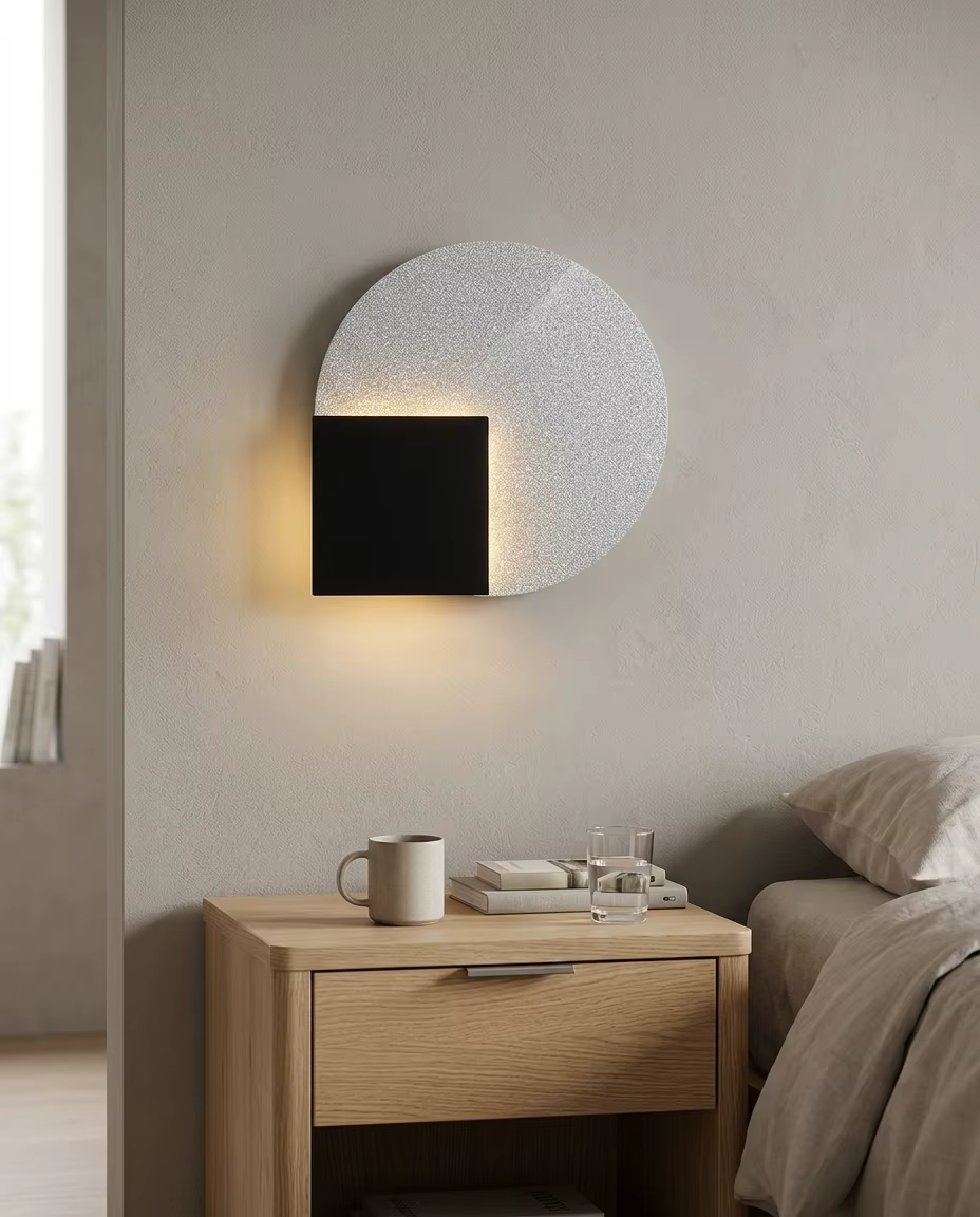 Modern Round & Square LED Wall Light – Minimalist Artistic Wall Lamp for Bedroom & Hotel Interiors – Decorative Wall Lamps (view 4)