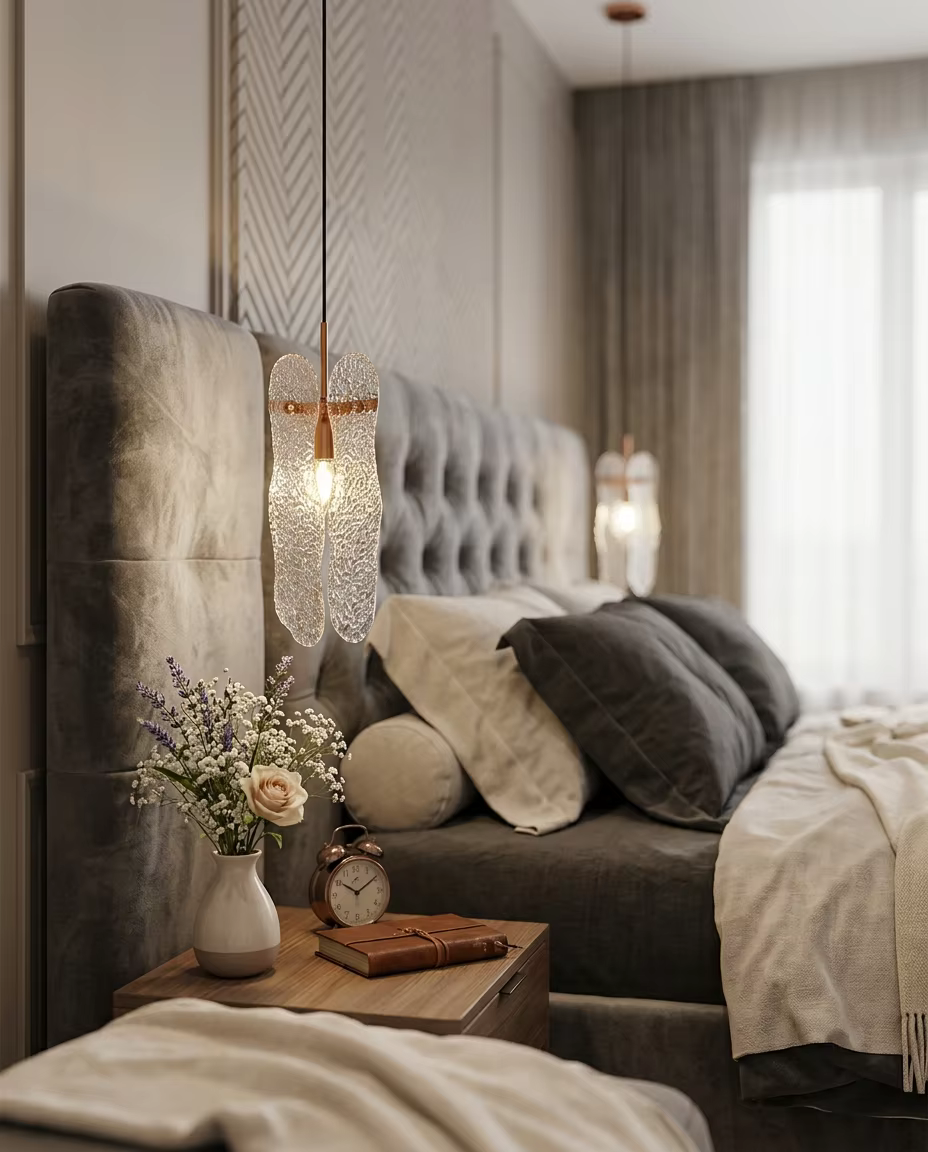 Luxury Single Copper Mini Pendant Light with Artisanal Water Ripple Glass | PZE-D0716-1 – Single Pendant