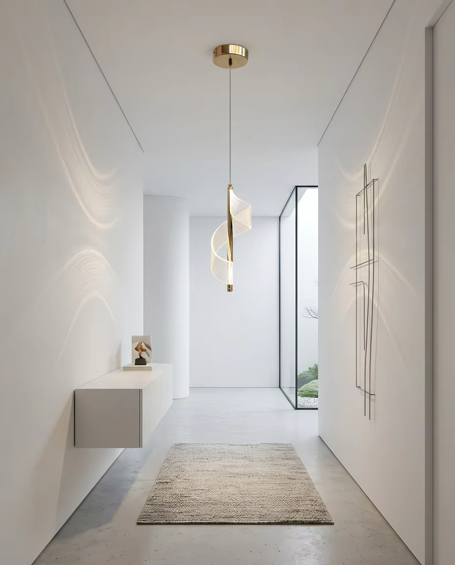 Artistic Single Spiral Mini Pendant Light | 5W Modern Gold Hanging Lamp | PZE-D0711-1 – Single Pendant