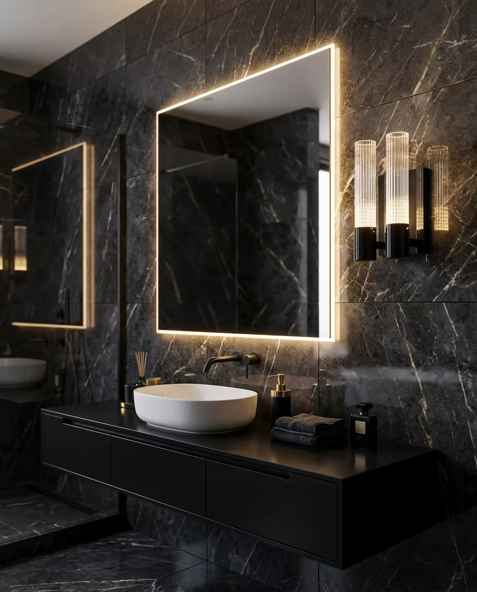 Sophisticated Twin Glass Tube Vanity Light for High-End Bathroom Interiors – Decorative Wall Lamps (view 5)