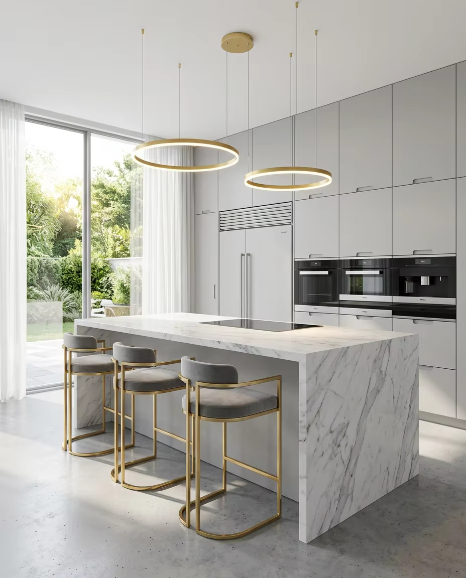 Modern Double Ring LED Pendant Light | Luxury Gold Ceiling Chandelier for Living Room & Hotel Interiors – Ring Chandeliers (view 3)