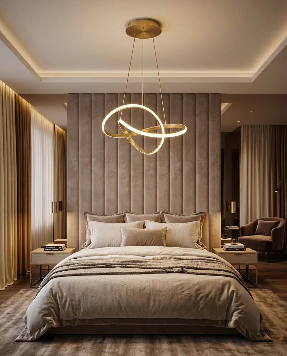 Modern Minimalist LED Pendant Light | Acrylic Ceiling Lamp for bedroom living Room & Hotel Interiors – Linear Pendant