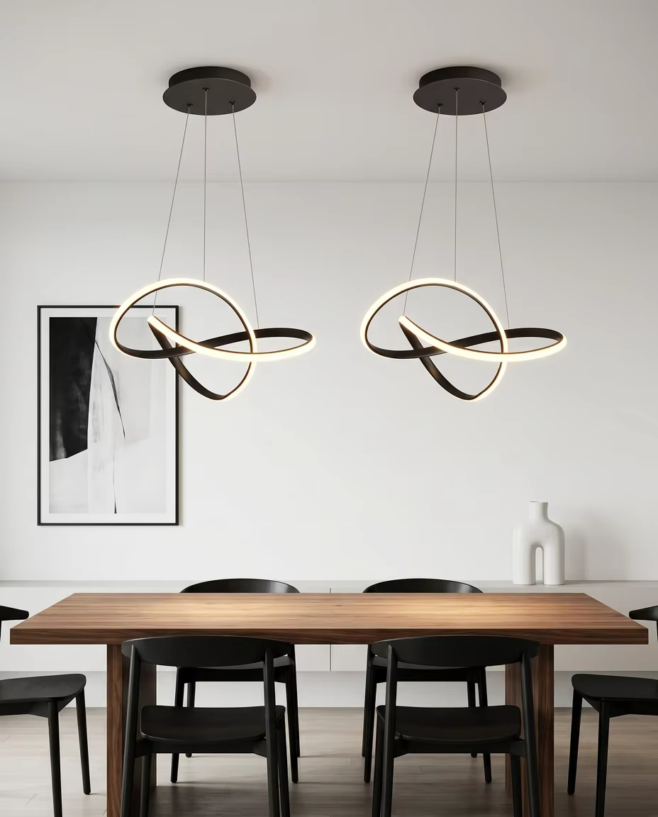 Modern Minimalist LED Pendant Light | Acrylic Ceiling Lamp for bedroom living Room & Hotel Interiors – Linear Pendant (view 2)