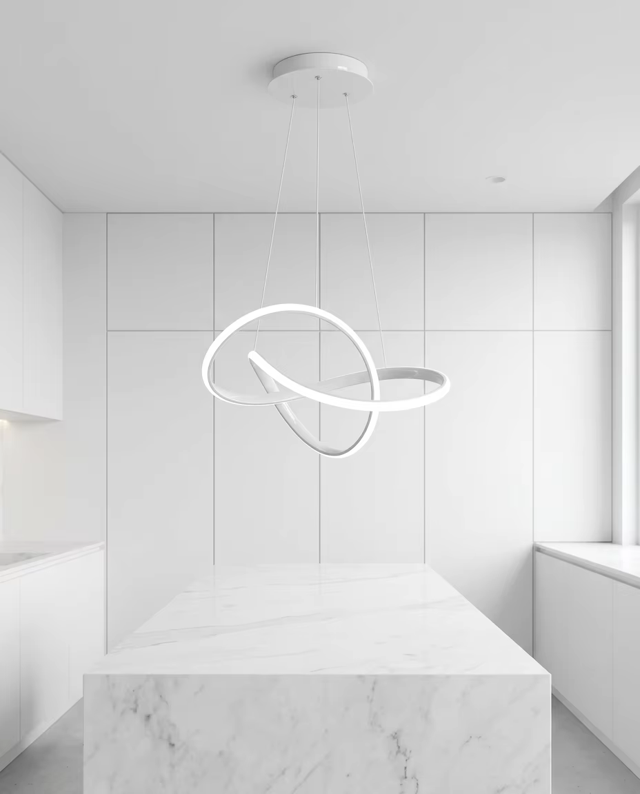 Modern Minimalist LED Pendant Light | Acrylic Ceiling Lamp for bedroom living Room & Hotel Interiors – Linear Pendant (view 4)