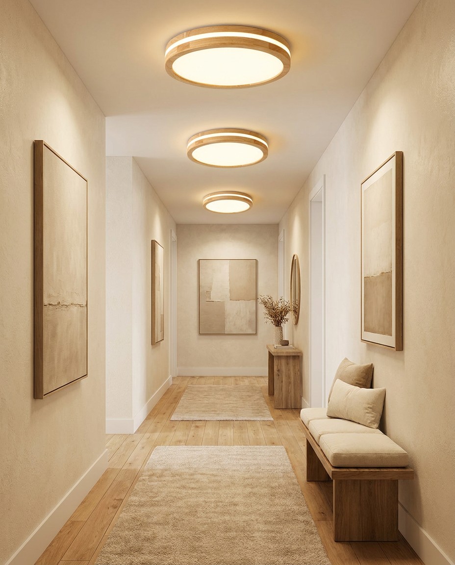 Modern Square Wood LED Ceiling Light | Minimalist Wooden Flush Mount Lamp 36W – Flush Mount Ceiling Lights (view 2)