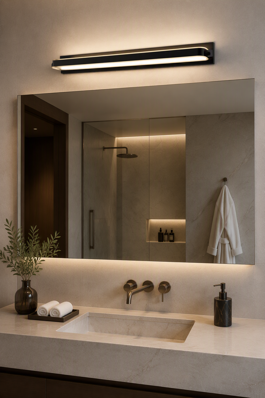 Modern Linear LED Wall Light | Bathroom Vanity & Mirror Lamp | PZE-B1018 – Modern LED Mirror Lights