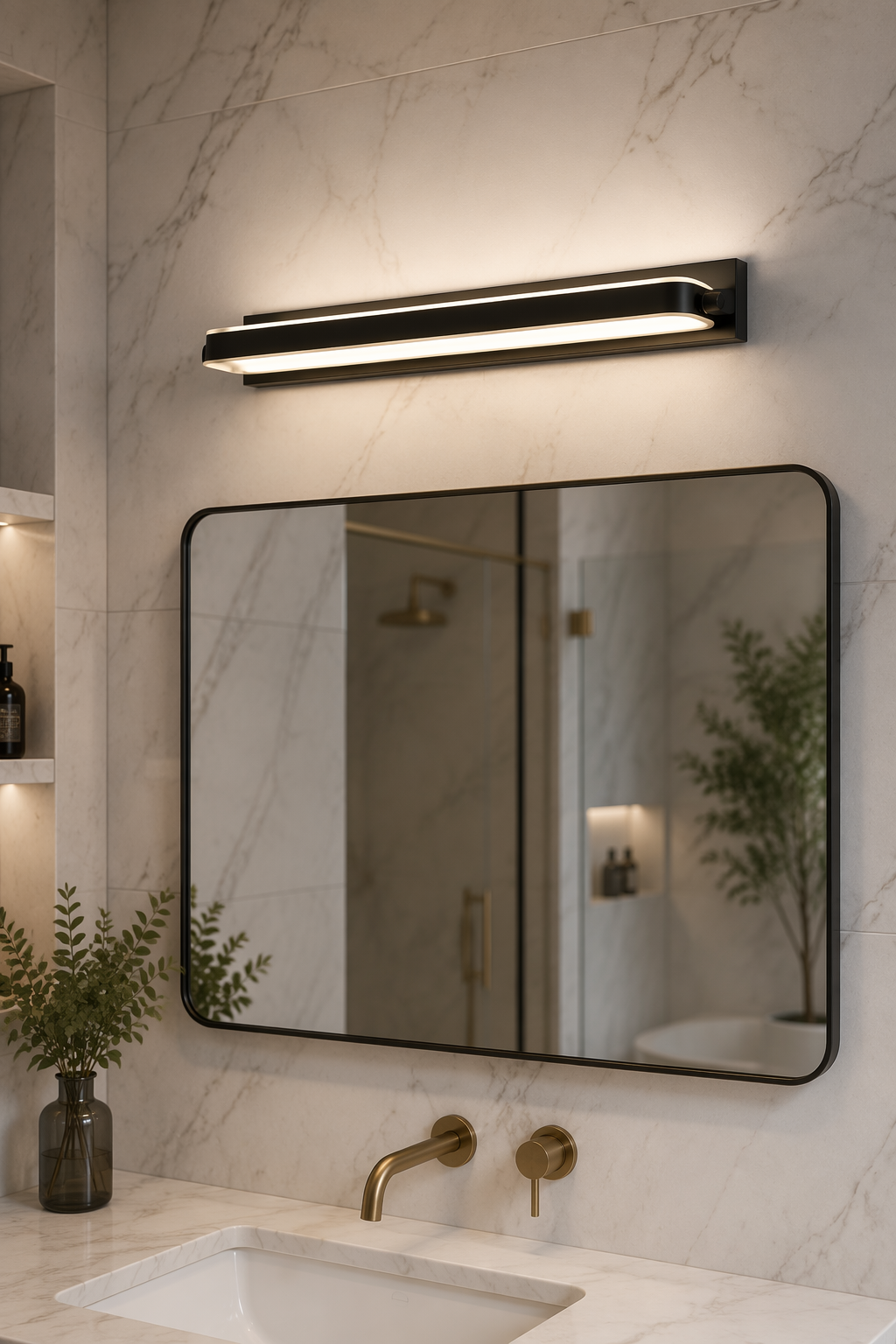 Modern Linear LED Wall Light | Bathroom Vanity & Mirror Lamp | PZE-B1018 – Modern LED Mirror Lights (view 4)
