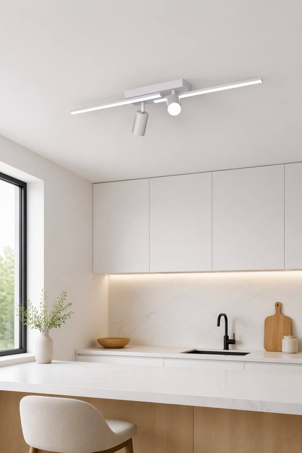 Modern Linear LED Ceiling Spotlight with Adjustable GU10 Track Lights | Minimalist Surface Mounted Lighting Fixture – Surface Mounted Spotlight (view 2)