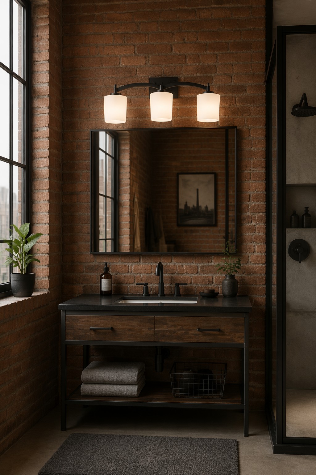 Modern 3-Light Glass Wall Sconce with Curved Metal Frame | Hotel Vanity Lighting – Modern LED Mirror Lights (view 4)