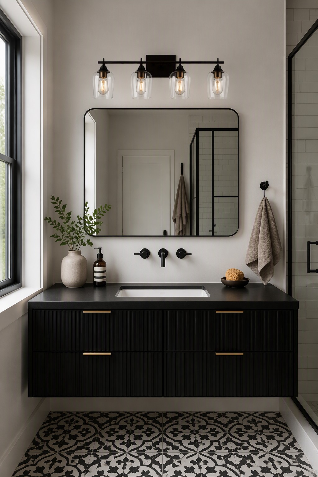 Modern 4-Light Cone Glass Wall Sconce | Minimalist Bathroom Vanity Light Fixture – Modern LED Mirror Lights (view 5)