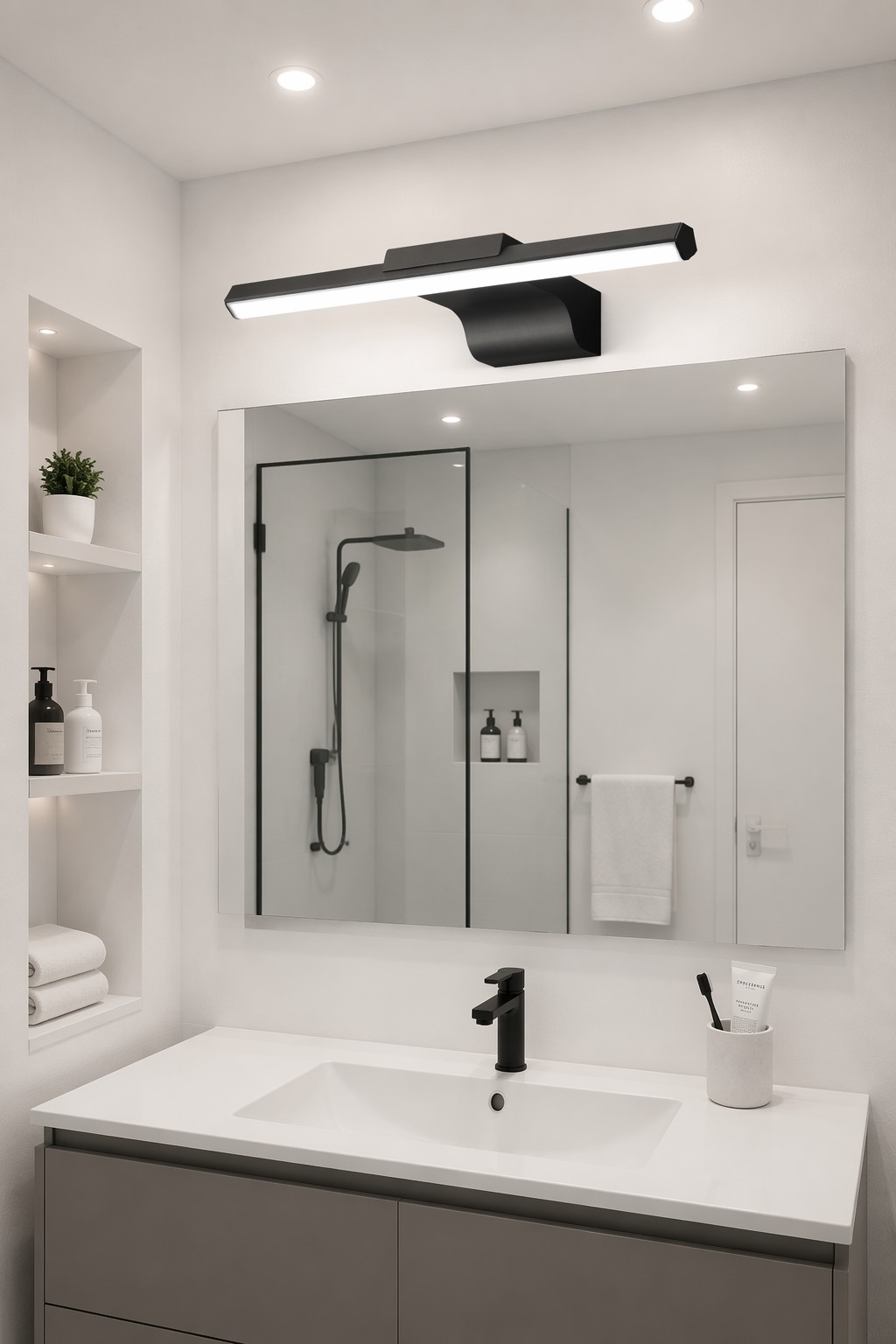 Modern Slim LED Vanity Mirror Light | Adjustable Linear Wall Lamp for Bathroom & Hotel Projects – Modern LED Mirror Lights