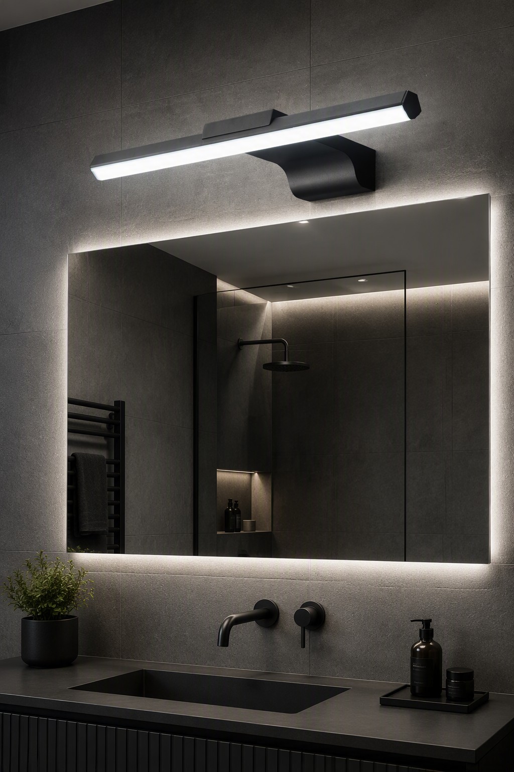 Modern Slim LED Vanity Mirror Light | Adjustable Linear Wall Lamp for Bathroom & Hotel Projects – Modern LED Mirror Lights (view 2)