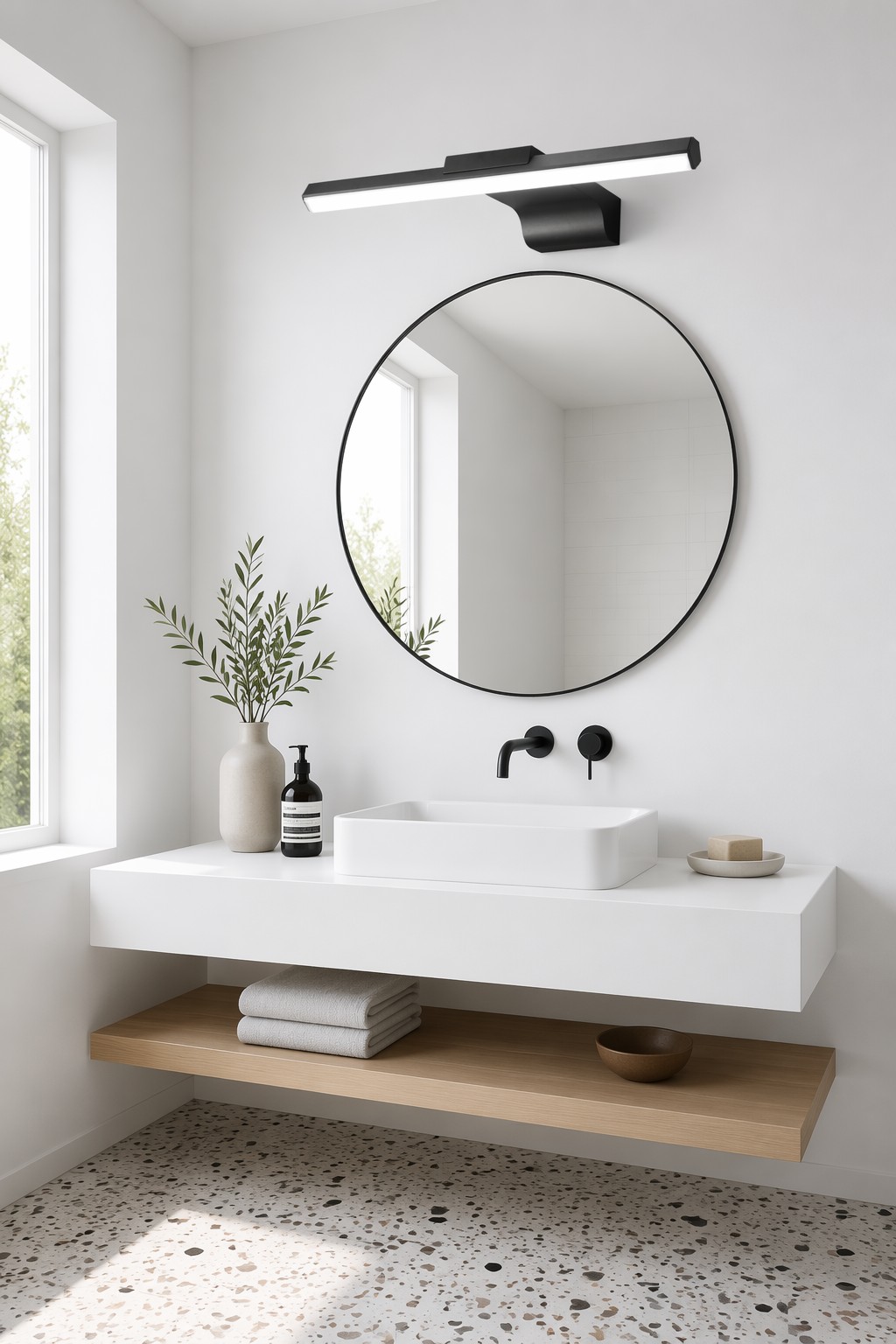 Modern Slim LED Vanity Mirror Light | Adjustable Linear Wall Lamp for Bathroom & Hotel Projects – Modern LED Mirror Lights (view 4)