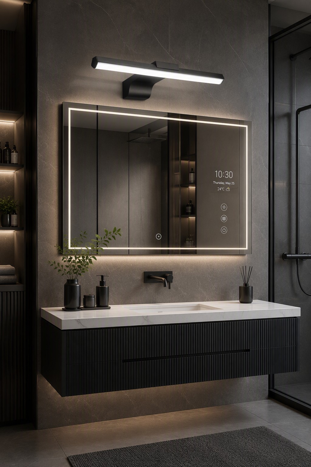 Modern Slim LED Vanity Mirror Light | Adjustable Linear Wall Lamp for Bathroom & Hotel Projects – Modern LED Mirror Lights (view 5)