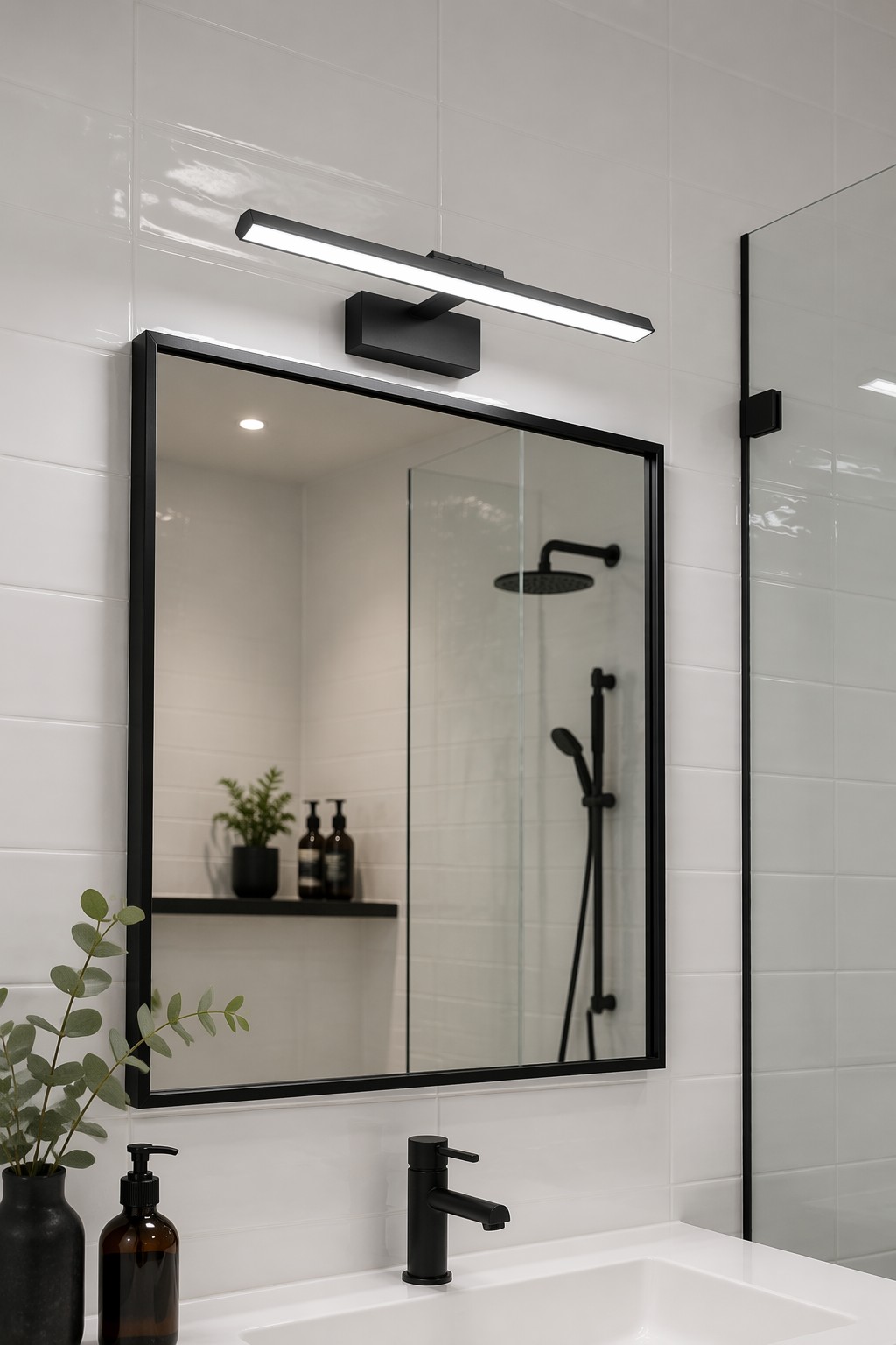 Minimalist Linear LED Bathroom Mirror Light | Modern Slim Wall Mounted Vanity Lamp – Modern LED Mirror Lights (view 2)
