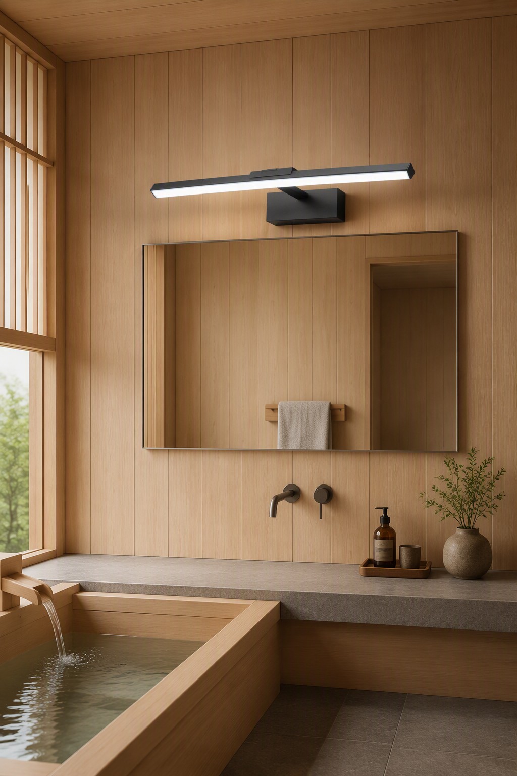 Minimalist Linear LED Bathroom Mirror Light | Modern Slim Wall Mounted Vanity Lamp – Modern LED Mirror Lights (view 4)