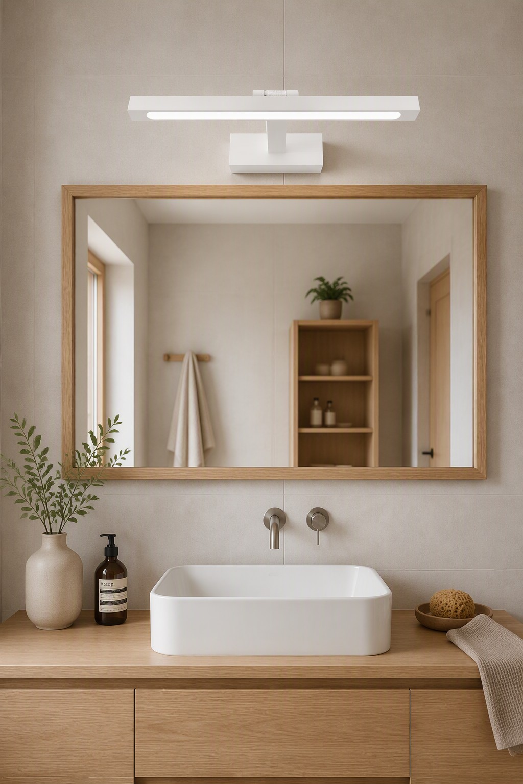 Modern Adjustable LED Vanity Wall Light | Slim Linear Mirror Lamp for Bathroom & Bedroom – Adjustable Mirror Lights
