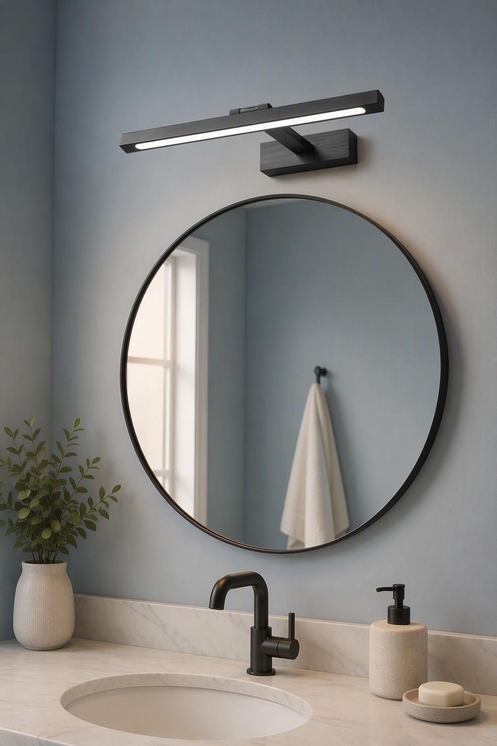 Modern Adjustable LED Vanity Wall Light | Slim Linear Mirror Lamp for Bathroom & Bedroom – Adjustable Mirror Lights (view 5)