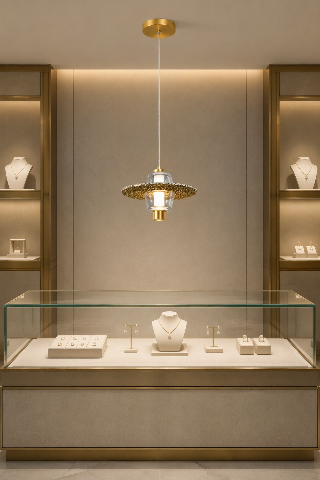 Minimalist Single Head LED UFO Pendant Light with Crushed Crystal Detail 7W – Single Pendant
