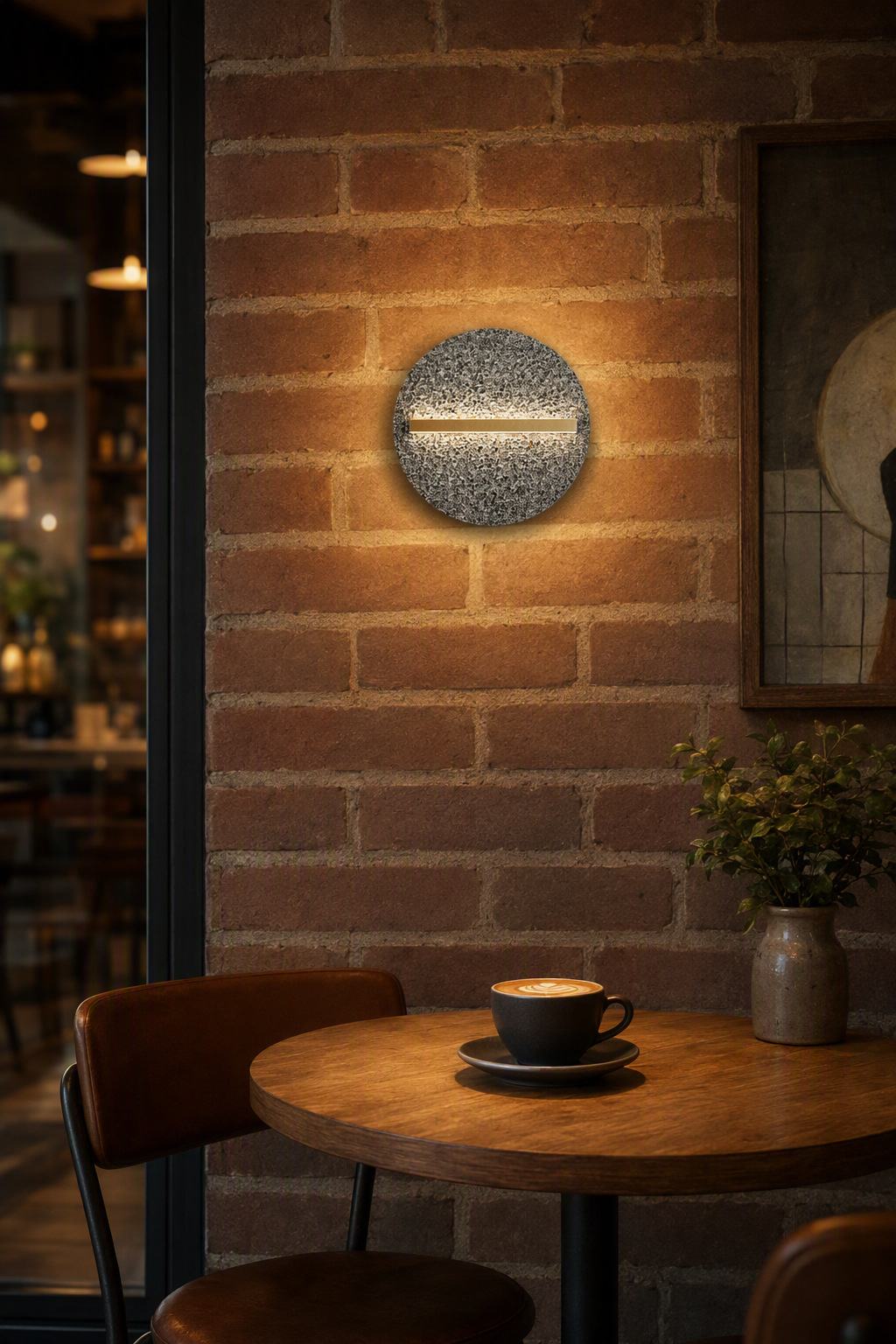Luxury Volcanic Stone LED Wall Sconce with Gold Bar Accent - Modern Indirect Lighting for High-End Living & Hotel Areas – Decorative Wall Lamps (view 4)