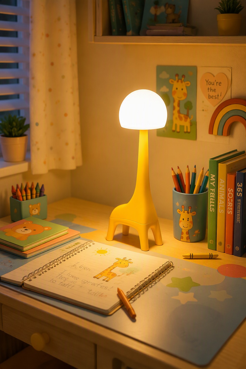 Cute Giraffe 2-in-1 Rechargeable Table Lamp & Bluetooth Speaker with 3-Level Dimming – Decorative Table Lamps (view 3)