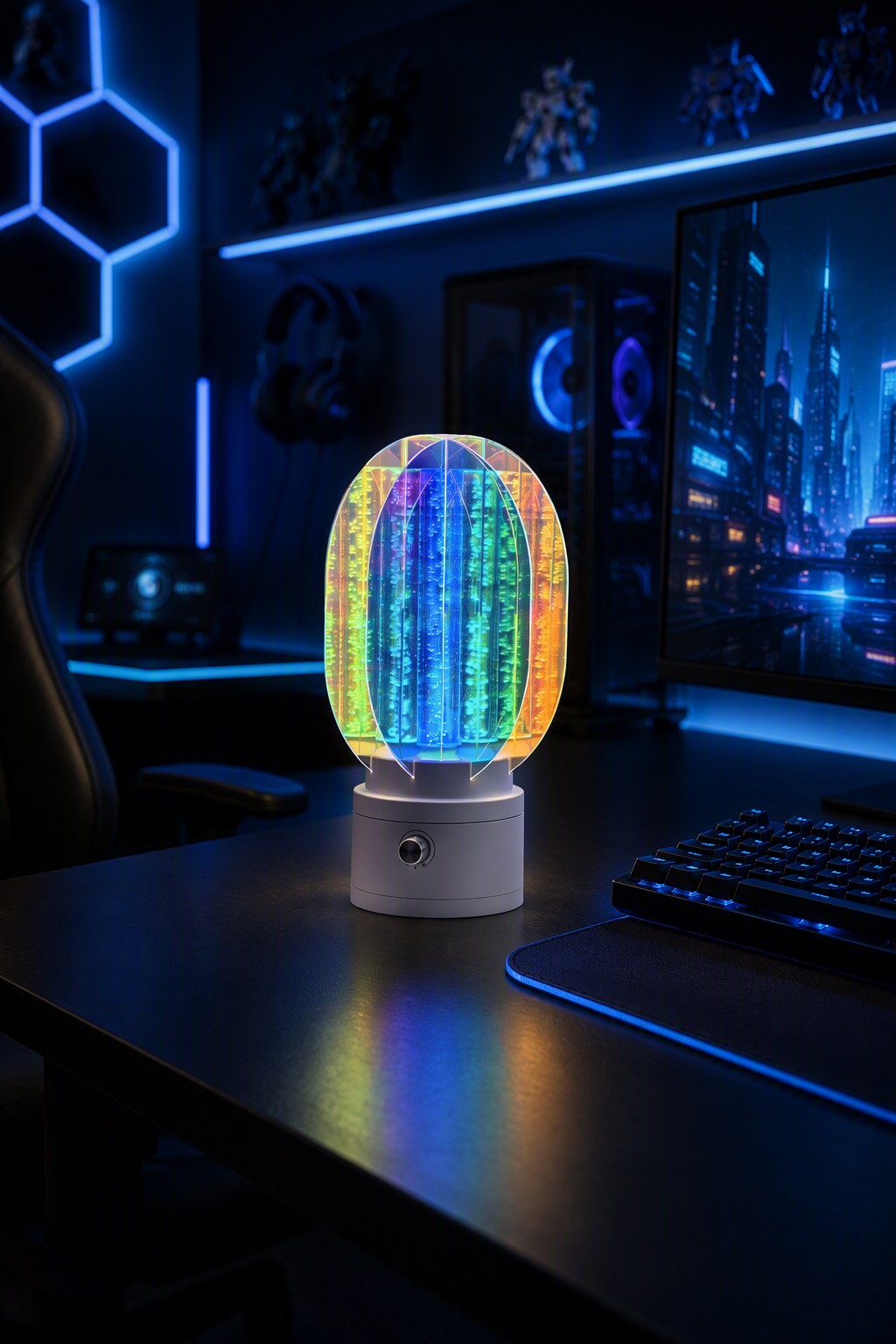 360° Rotating Iridescent Aurora Table Lamp with RGB Mood Lighting & Twist Control – Decorative Table Lamps (view 4)