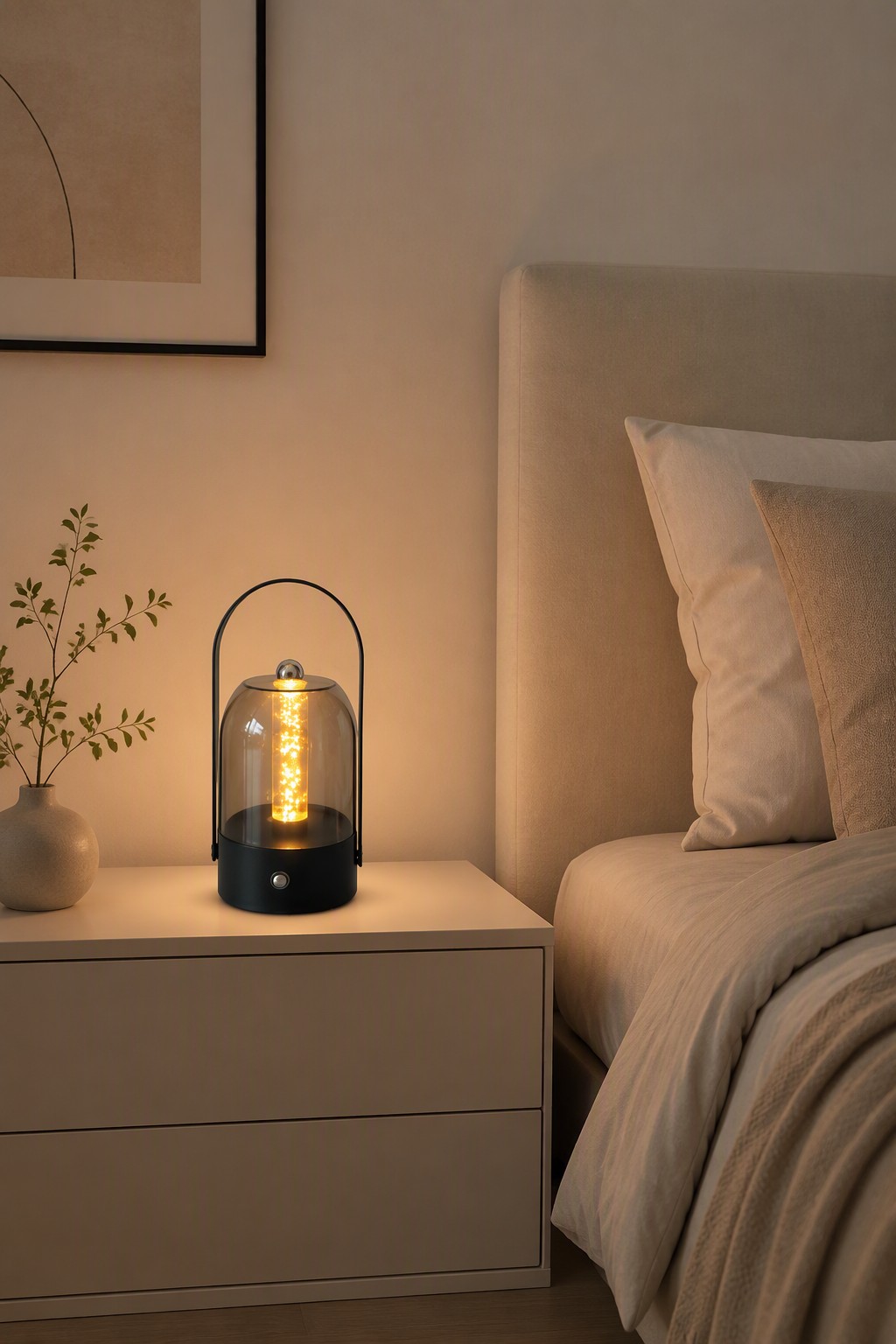 Modern Portable Rechargeable Lantern Lamp with 3-Color CCT & Dimmable Touch Control – Rechargeable Table Lamps (view 2)