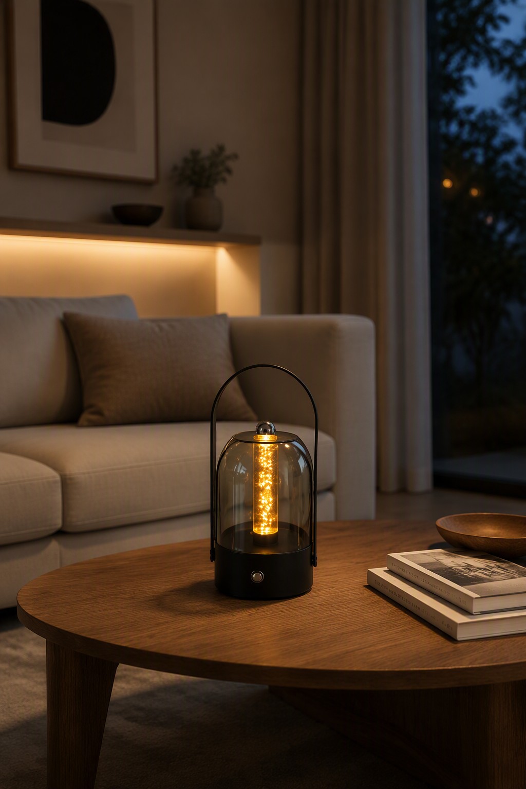 Modern Portable Rechargeable Lantern Lamp with 3-Color CCT & Dimmable Touch Control – Rechargeable Table Lamps (view 3)