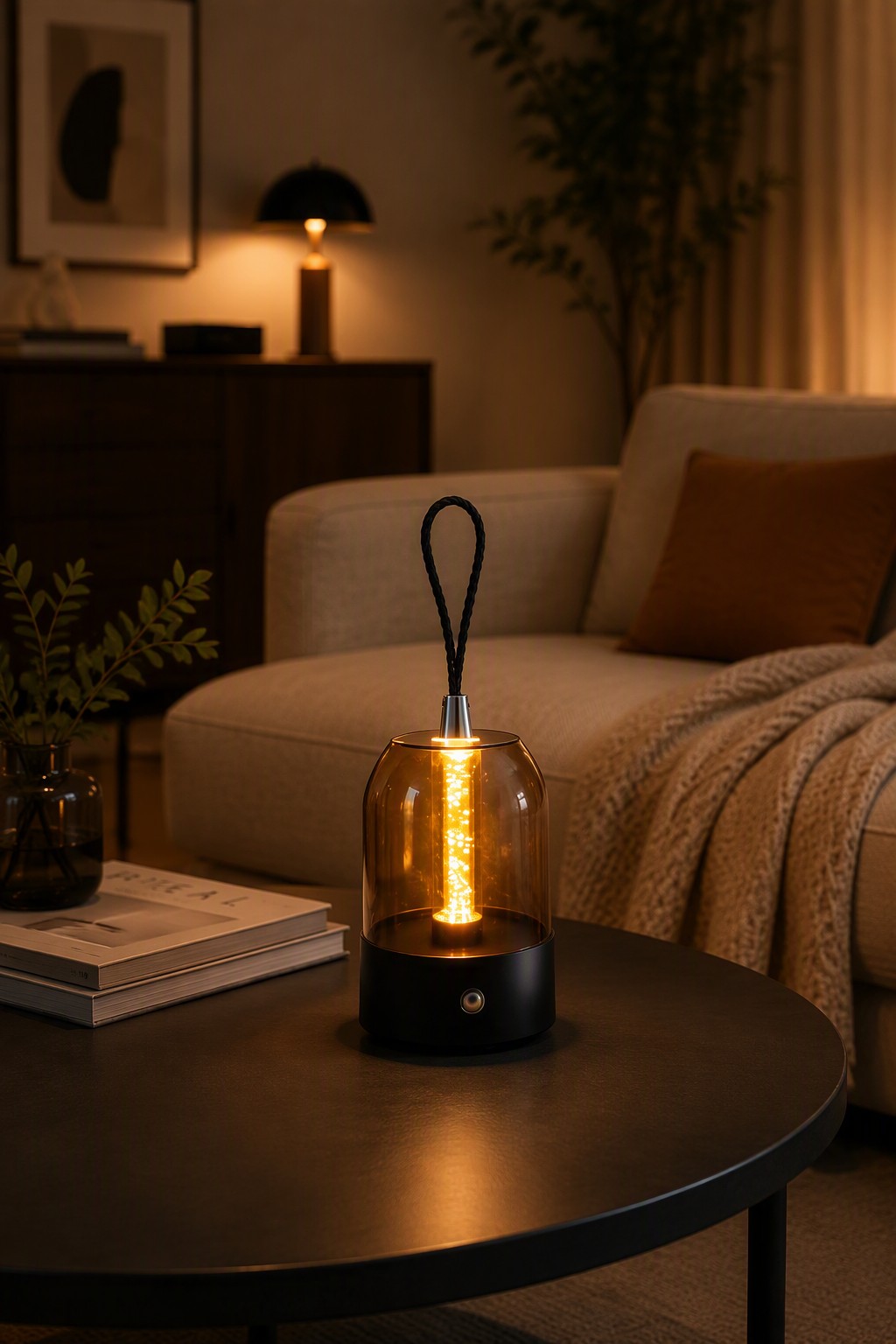 Dreamy Bubble Ambient Rechargeable Lamp with Rope Handle - 3-Color CCT & Dimmable – Decorative Table Lamps (view 2)