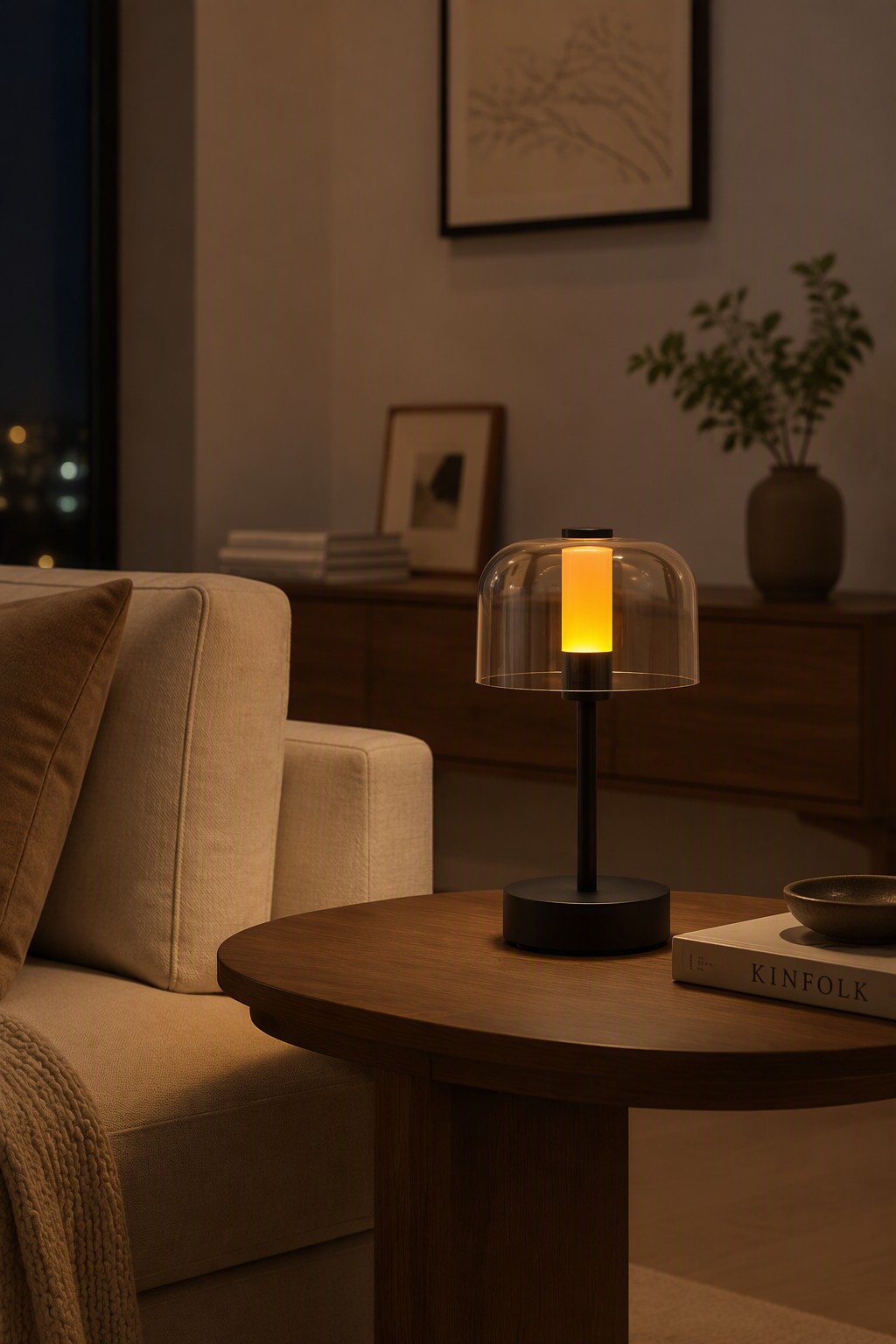 Modern Mushroom-Style Rechargeable LED Table Lamp with 3-Color CCT & Touch Control – Modern Minimalist Table Lamps (view 3)