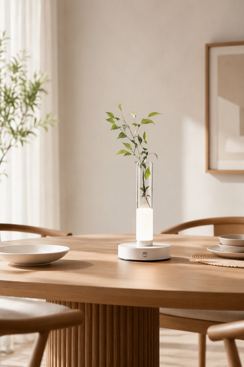 2-in-1 Creative Artistic Vase Light - Rechargeable LED Ambient Lamp with 3-Color CCT & Hydroponic Tube – Decorative Table Lamps