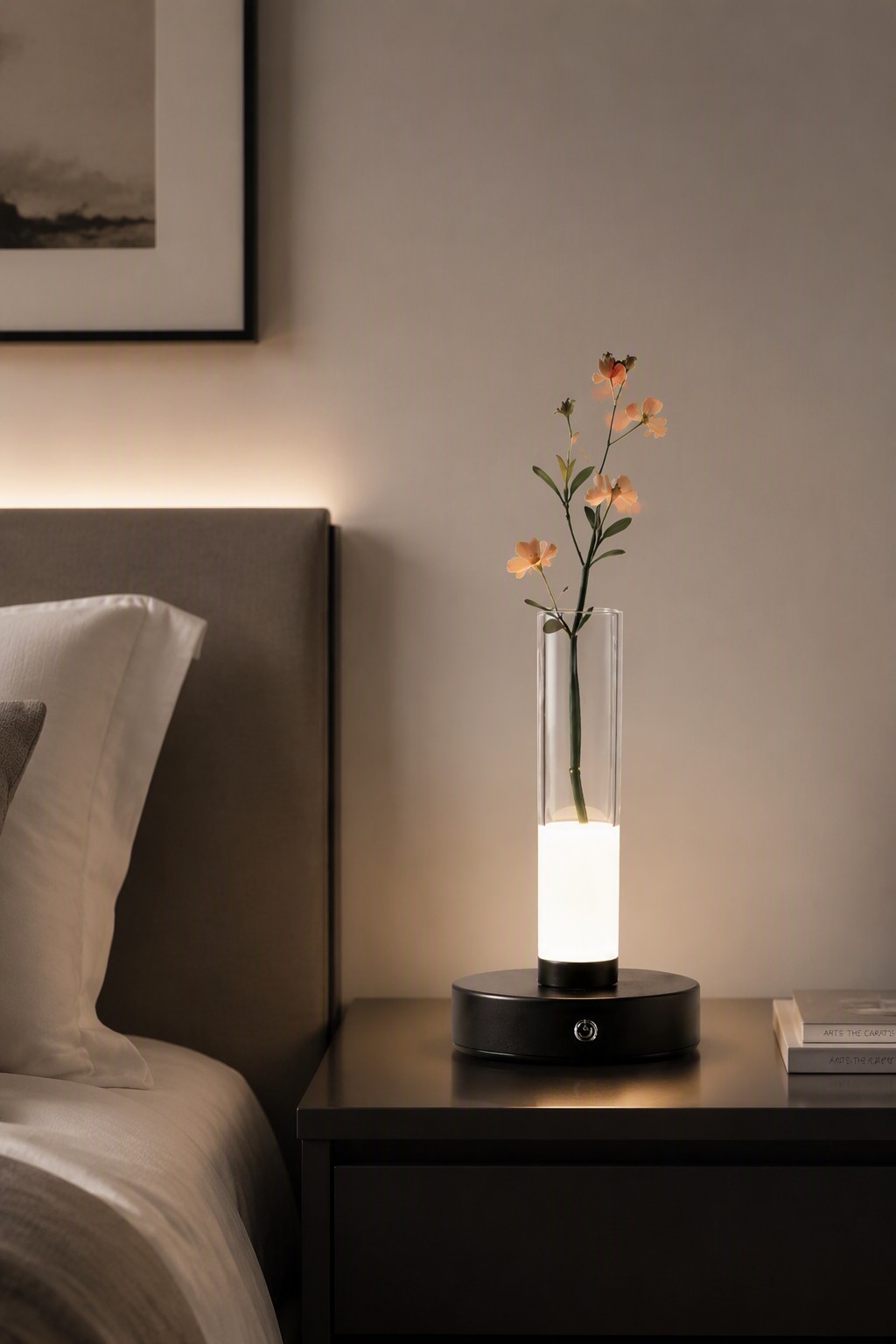 2-in-1 Creative Artistic Vase Light - Rechargeable LED Ambient Lamp with 3-Color CCT & Hydroponic Tube – Decorative Table Lamps (view 2)
