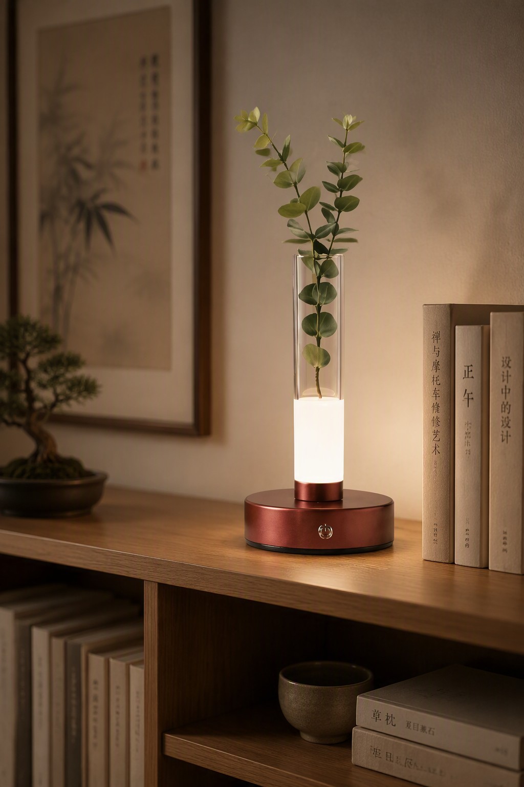 2-in-1 Creative Artistic Vase Light - Rechargeable LED Ambient Lamp with 3-Color CCT & Hydroponic Tube – Decorative Table Lamps (view 3)
