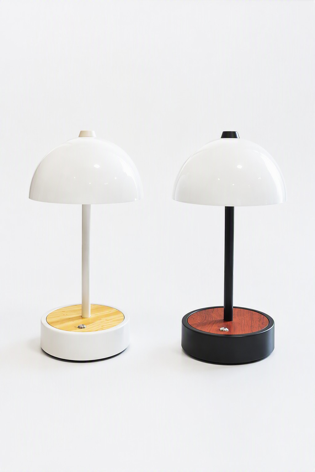 Nordic Minimalist Mushroom Rechargeable LED Table Lamp with Wood Grain Base - 3-Color CCT – Modern Minimalist Table Lamps (view 5)