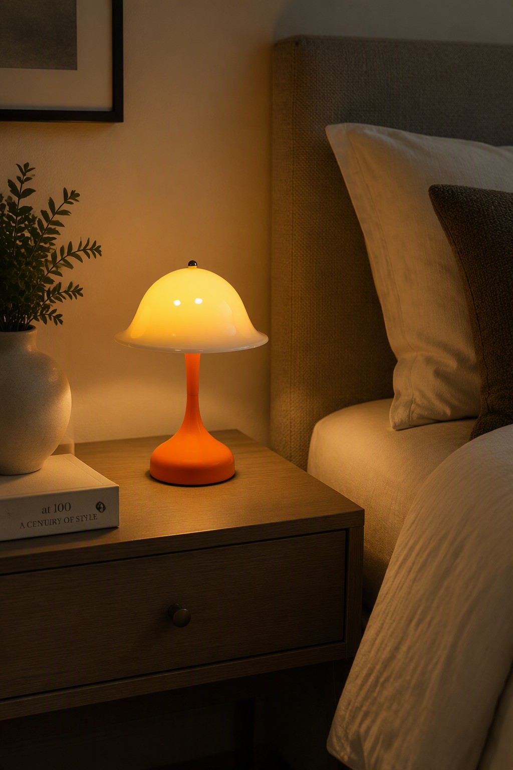 Nordic Minimalist Mushroom Rechargeable LED Table Lamp with 3-Color CCT & Touch Control – Modern Minimalist Table Lamps (view 3)