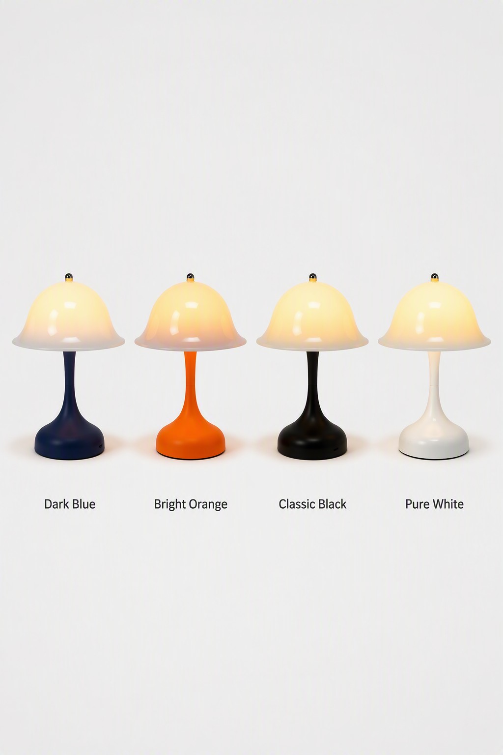 Nordic Minimalist Mushroom Rechargeable LED Table Lamp with 3-Color CCT & Touch Control – Modern Minimalist Table Lamps (view 5)