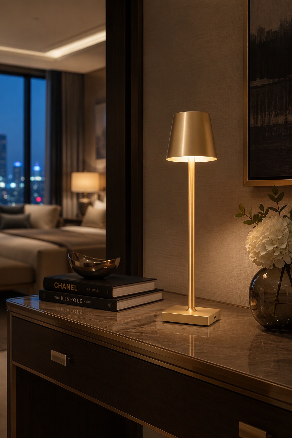 Factory Direct Professional Iron Rechargeable LED Table Lamp with Square Base & 3-Color CCT - BB-ZY103 – Modern Minimalist Table Lamps (view 3)