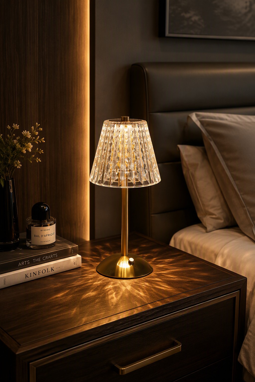 Modern Nordic Acrylic Rechargeable LED Table Lamp with 3-Color CCT & Metallic Base – Decorative Table Lamps (view 4)