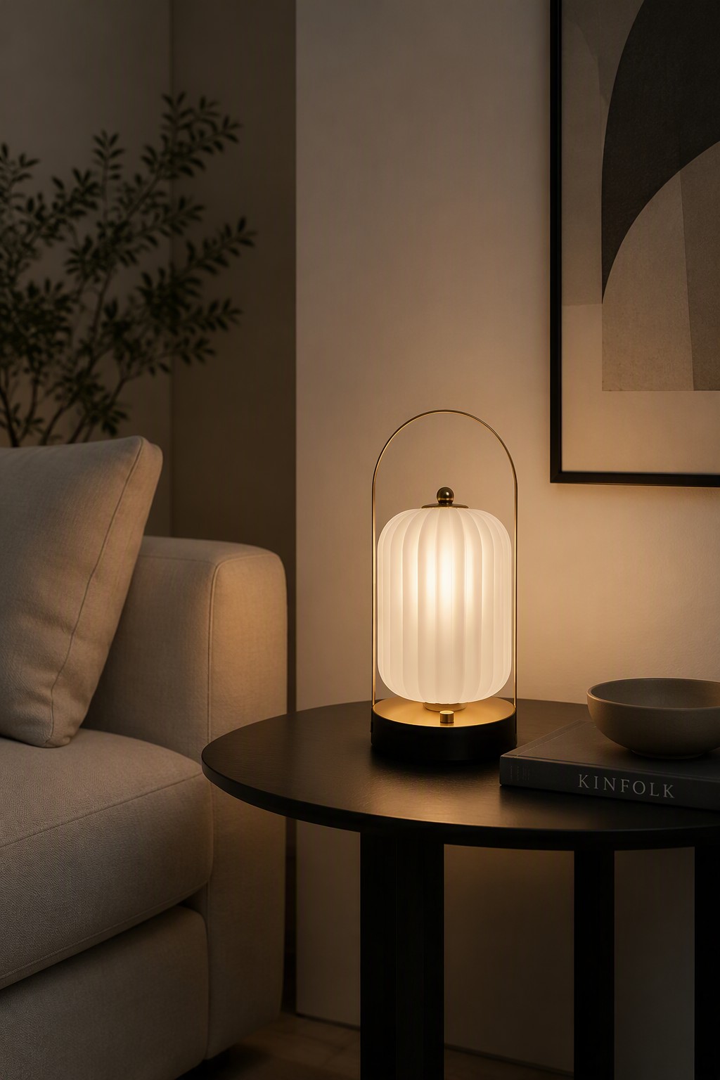 Professional ST Series Portable Rechargeable LED Crystal Ambient Lamp with Arch Handle - 8 Geometric Styles – Modern Minimalist Table Lamps (view 5)