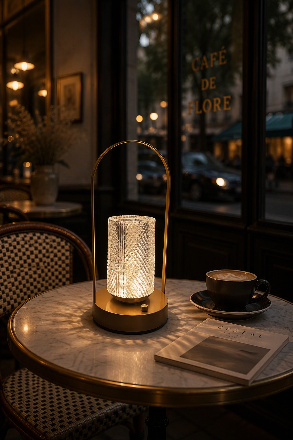 Professional ST Series Portable Rechargeable LED Crystal Ambient Lamp with Arch Handle - 8 Geometric Styles – Modern Minimalist Table Lamps (view 6)