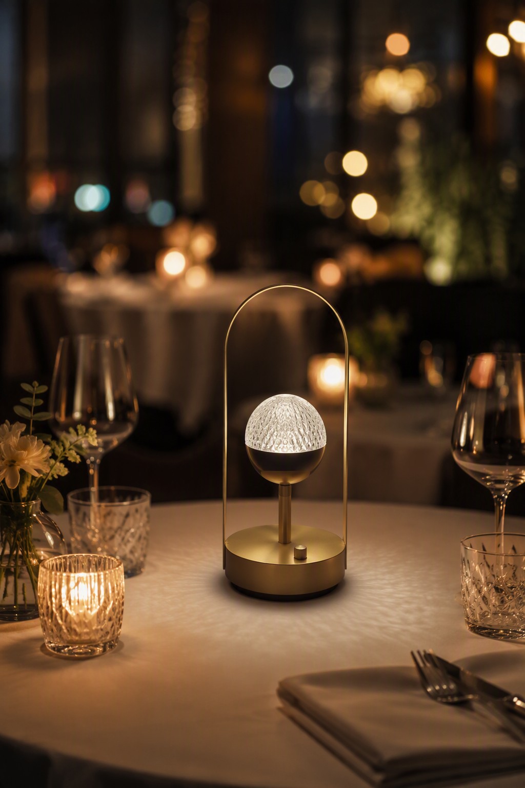 Professional ST Series Portable Rechargeable LED Crystal Ambient Lamp with Arch Handle - 8 Geometric Styles – Modern Minimalist Table Lamps (view 8)