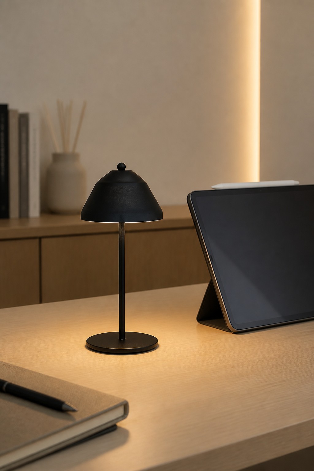Factory Direct Professional Mini Rechargeable Iron Table Lamp with 4 Shade Styles & 3-Color CCT – Modern Minimalist Table Lamps (view 2)