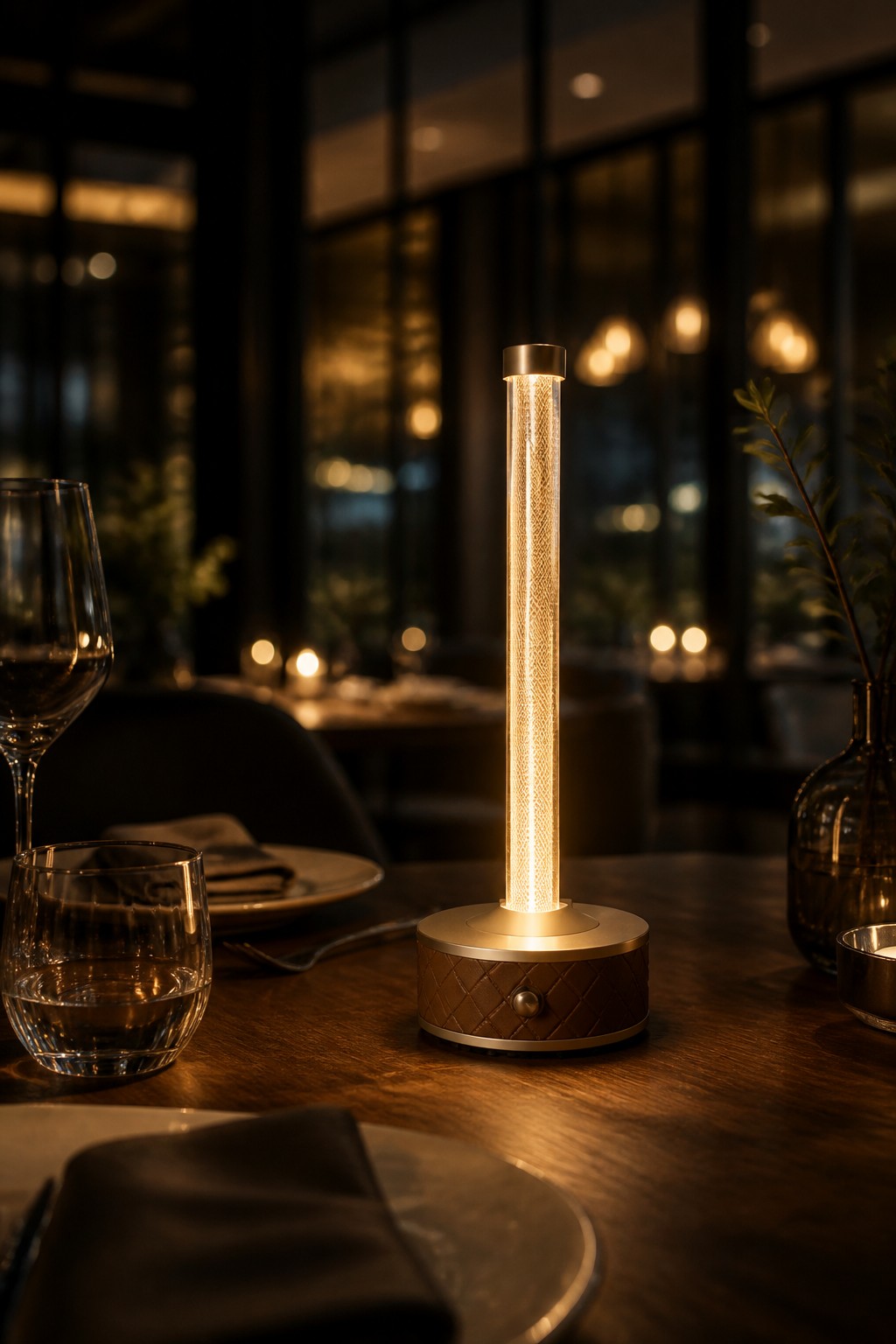 Factory Direct Professional Braided Leather Rechargeable LED Table Lamp with 2700K Dimmable Light – Modern Minimalist Table Lamps (view 4)