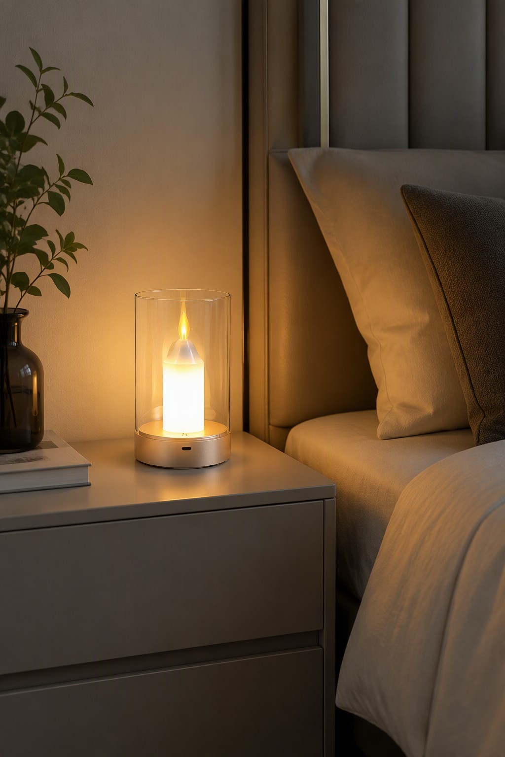 Factory Direct Smart Gesture Control Rechargeable LED Candle Lamp with Realistic Flickering Flame – Decorative Table Lamps (view 2)